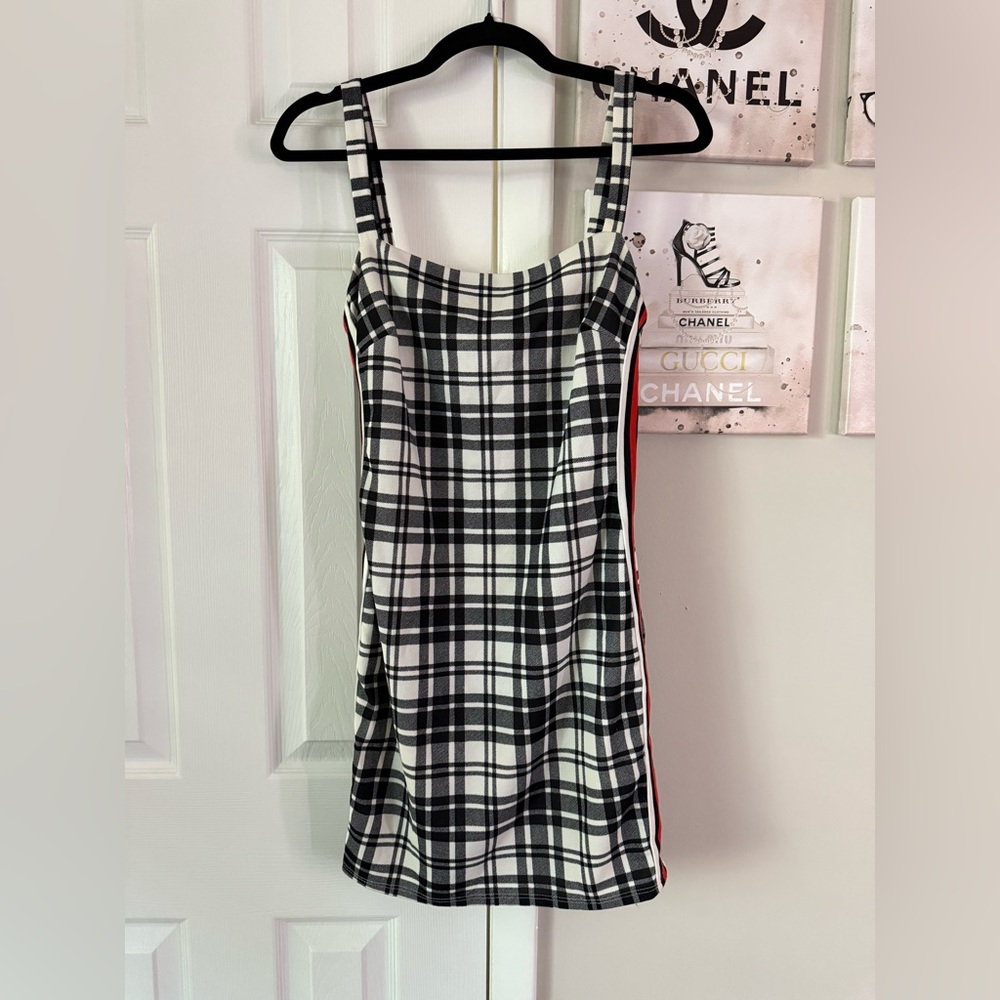 Checkered Blue Blush Boutique Dress, Worn Twice